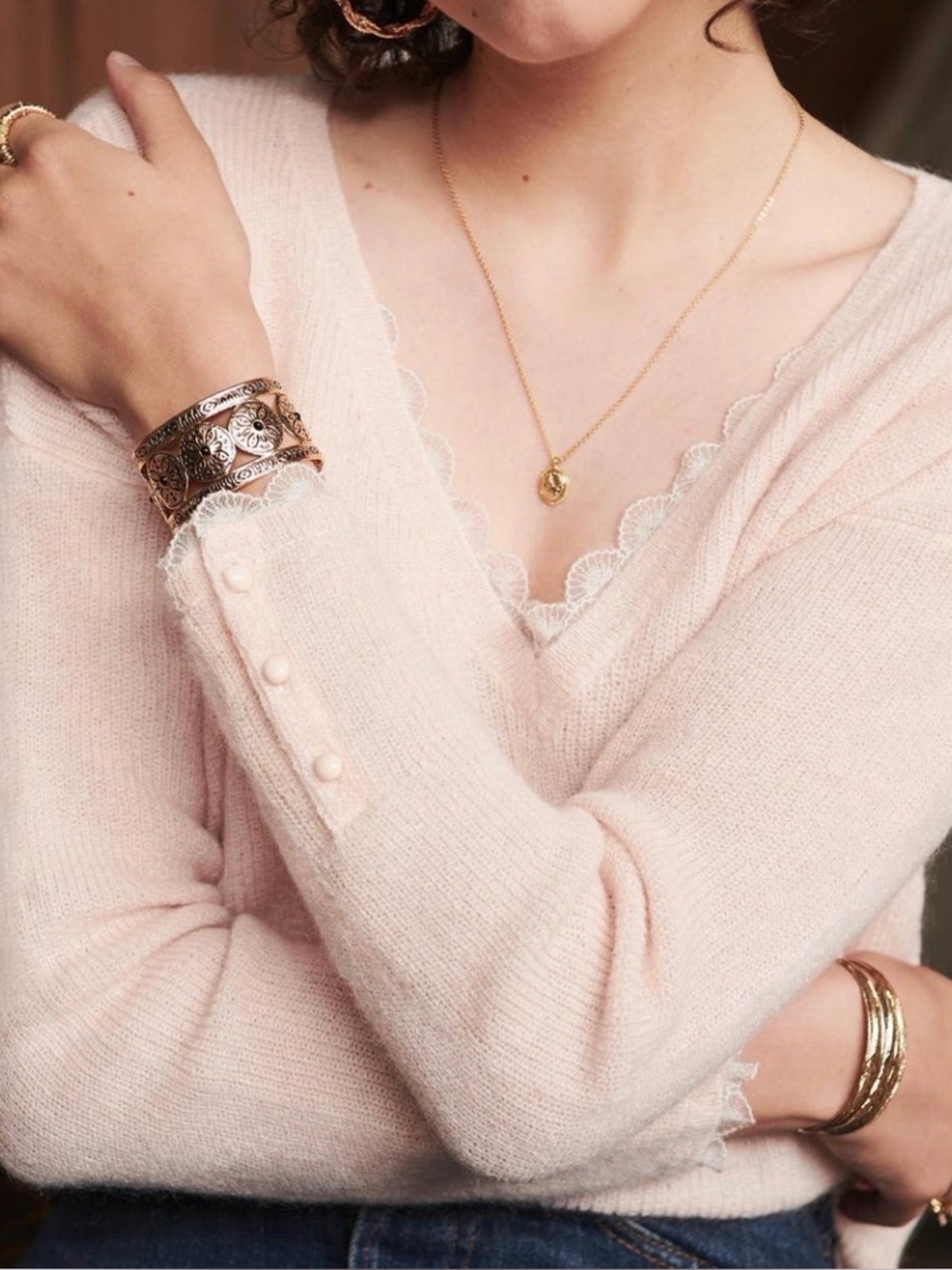 Sezane Nicky Sweater in Raspberry - Picture 9 of 9